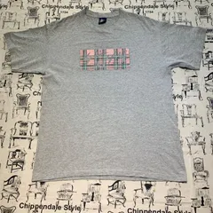 NO.27 90s OLD STUSSY 紺タグ ボックスチェックロゴTシャツ L USA製 アメリカ製