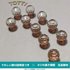 つまみ　取手　10個　透明/ローズゴールド　丸型（小）　クリスタルガラス　31-04