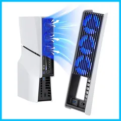 【新着商品】slim用冷却 プレステ5 アクセサリー 周辺機器 ディスク通常版/デジタル版対応 PS5 PS5 PS5 熱対策 低騒音 【PS5/PS5 3.0 USB LEDライト 風速調整可能 Pro非対応】 自動温度検出 冷却ファン 冷却ファン PS5ス
