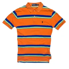 Ralph Lauren ラルフローレン Polo ポロシャツ オレンジ ボーダー XS 古着 ゴルフ スポーツ