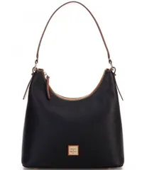 【送料無料】 ドーネイアンドバーク レディース ショルダーバッグ バッグ Textured Pebble Grain Leather Hobo Bag Black