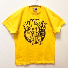 헌 옷 미품 FUNASSYI METAL ROCK 후나시 - 메탈 록 후나시 - 마스코트 캐릭터 반팔 T 셔츠 유니섹스 M 사이즈 크루 넥 코튼 옐로우 황 유루 캐릭터 배의 요정