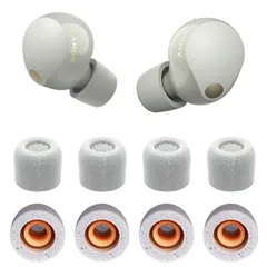 新品 イヤーピース ソニー用 WF-1000xm5 VSuRing 交換用 8個 低反発ウレタン製 耳垢ガード フィルター付 Fit in the Case 遮音性 滑り止め 柔らかい 付けたまま充電可能 フィット感向上 メモリーフォーム スポンジ SONY用