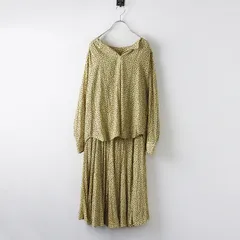 【値下げ】美品 ルーニィ LOUNIE 【洗える】プチフラワープリント ポリエステル セットアップ ブラウス スカート 38◇ベージュ【2400030083345】のサムネイル