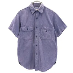 リアルマッコイ 半袖 ワークシャツ 14 青系 REAL MCCOY メンズ 【中古】  【230701】