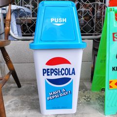 USアドバタイジング◆20L ダストボックス/PEPSI　ペプシコーラ　ライトブルー◆アメリカンガレージ　ゴミ箱　ダイナー