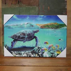 ハワイの風景画／栗山義勝さんの2枚と不明な方の1枚です 栗山義勝 ［Yoshikatsu Kuriyama］ Wood Art Print ハワイの風景