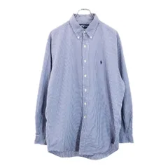 Polo by Ralph Lauren ポロ ラルフローレン BLAKE ボタンダウン 長袖シャツ ギンガムチェック ブルー(メンズ L)中古 古着 V5842