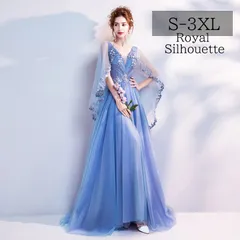 イブニングドレス パーティドレス ワンピース イブニングドレス 大きいサイズ ブルー 青 透け感 フェミニン S M L XL LL 2XL XXL 3XL XXXL パーティー お呼ばれ 着痩せ レース 刺繍 謝恩会 結婚式 ロング丈