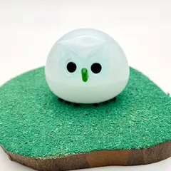 白ふくろう　オブジェ　くちばし緑