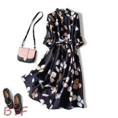 シャツワンピース レディース 40代ワンピース 春夏新作 マキシ丈ワンピース シフォン 半袖ワンピース 花柄ロング丈ワンピ ゆったり オシャレ通勤 上品 着痩せ