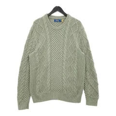 POLO RalphLauren ポロ ラルフローレン ケーブルニット フィッシャーマンセーター メンズ Mサイズ グリーン トップス DM17000■