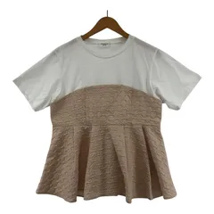 OPAQUE.CLIP  オペーク ドット クリップ ドッキングカットソー size００/FREE/ホワイト×ベージュ