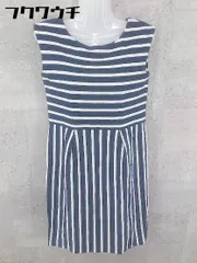 ◇ La TOTALITE ラ トータリテ ボーダー ノースリーブ 膝丈 ワンピース ネイビー系 レディース 【中古】 【1002802378232】