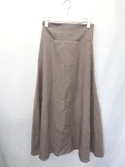 ◇ Θ NICE CLAUP ナイスクラップ バックレースアップ ロング丈 フレア スカート サイズM モカ レディース E  【1503040011047】