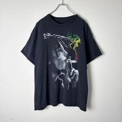 【XL】古着 ZION ボブマーリー BOB MARLEY Tシャツ バンド ミュージック レゲエ ラスタカラー ビッグサイズ ブラック