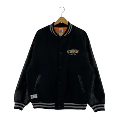 VISION STREET WEAR ヴィジョンストリートウェア フェイクレザー切替 刺繍 スタジャンジャケット sizeM/ブラック