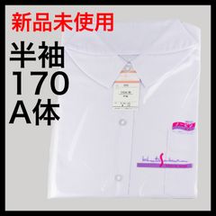 【新品】170cm半袖 ハトサクラ 角えり スクールブラウス フラットカラー ベタ衿ブラウス