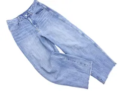 GLOBAL WORK グローバルワーク USED加工 ワイド デニムパンツ sizeS/青 ■■ レディース