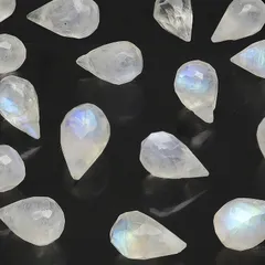 【粒販売】インド産 レインボームーンストーン ドロップカット 7～8mm【5粒販売】 / X352 MO8DP