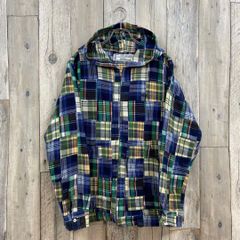 希少】90s 後期 ラルフローレン パッチワーク ジップパーカー 短丈M