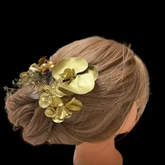 ha123 髪飾り　新作胡蝶蘭　成人式　卒業式　結婚式　胡蝶蘭　かすみ草　和装　ウェディング　ブライダル