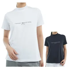 トミーヒルフィガー ゴルフ モックシャツ レディース 半袖 ハイネック シャツ 吸水速乾 UVカット 抗菌防臭 ロゴ ゴルフウェア ブランド 総柄 春 夏 秋 THLA512