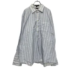 TOMMY HILFIGER 長袖 ストライプ シャツ 2XL ホワイト ブルー トミーヒルフィガー ビッグサイズ 古着卸 アメリカ仕入 a505-5733