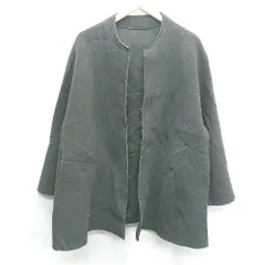 ◇ DOUX ARCHIVES ドゥアルシーヴ ノーカラー 無地 シンプル 長袖 コート ジャケット サイズF ブラック レディース E  【1405140003185】のサムネイル