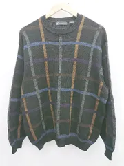 ◇ BACHRACH 長袖 ニット セーター サイズL ブラック マルチ メンズ P  【1406240028740】