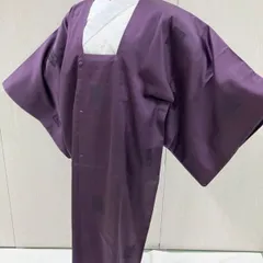 «花ラブリ»AK403PU  リユース　雨コート　リサイクル　紫系　パープル系　とび柄　色紙柄？　絹？　撥水？　正絹？　道行衿コート　身丈114ｃｍ　３尺０寸１分　着物用コート　和装