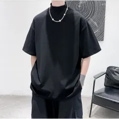 ☆ ブラック ☆ XL ☆ ハイネックシャツ メンズ ハイネックシャツ メンズ カットソー シャツ メンズシャツ 半袖 モックネック ゴルフ ゴルフウェア おしゃれ シンプル tシャツ 無地 トップス カジュアル 半袖シャツ 五分袖 モックネックシャツ