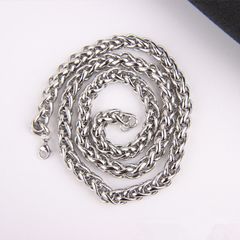 2本セット スクリューチェーン 50cm 2.4mm ネックレス シルバー  ハンドメイド