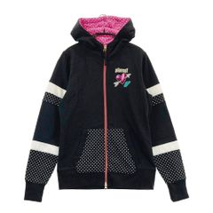 サイズ：L FILA GOLF フィラゴルフ  裏起毛 スウェット ジップパーカー ハート柄 ブラック系 [240101403855] ゴルフウェア レディース ストストのサムネイル