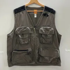 GEOLOGIC ベスト  フィッシングベスト ワークベスト 後染め ワンポイントロゴ CHINA製 メンズ L カーキ