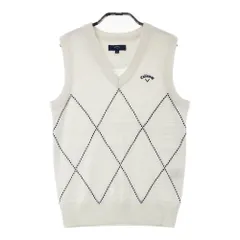 サイズ：M CALLAWAY キャロウェイ  Vネックニットベスト ウール混 ダイヤ柄 ホワイト系 [240101330284] ゴルフウェア レディース ストスト