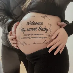 【在庫処分】貼り方説明書付き 練習用シール付き (A) タトゥーシール ボディペイントシール マタニティフォト tuzuru