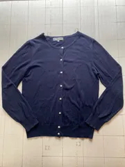 ト2507-②-4819 クミキョク　Kumikyoku ニットカーディガン　薄手　紺　サイズ２
