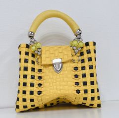 パサールバッグSサイズ　YELLOW　かごバッグ　プラバッグ