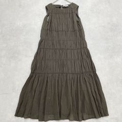 美品☆カデュネ ノースリーブ フレアワンピース ストライプ Aライン 