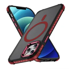 【米軍規格・MagSafe対応】 iPhone 12/12pro ケース メタルボタン マット感 半透明 MagSafe対応 iphone12pro カバー マグネット搭載 アイフォン 12pro用 カバー 耐衝撃 スマホケース iphone 12 12p