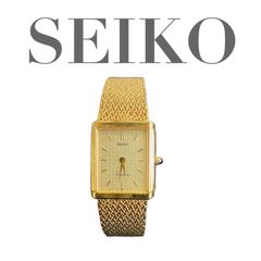 SEIKO 腕時計 7320-6450 スクエア ゴールドカラー