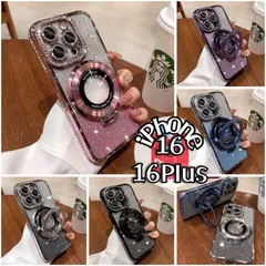 : iPhone 16 と iPhone 16 Plusケース　スタンド付き　MagSafe充電対応　レンズ保護機能付き