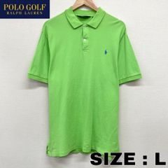 US古着 POLO GOLF RALPH LAUREN 鹿の子 ポロシャツ 半袖 ロゴ 刺繍 ストレッチ メンズ L ライトグリーン