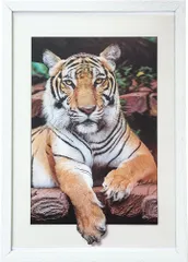 貴石画 水晶画 虎 トラ タイガー 美術工芸 アート 絵画 額縁 額装 壁掛け 貴石画 水晶画 虎 トラ タイガー 美術工芸 アート 絵画 額縁 額装