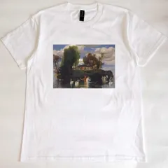 命の島 アルノルト・ベックリン 半袖 Tシャツ ホワイト GILDAN(ギルダン) 5.3オンス 男女兼用【RAF】Arnold B<!-利用不可文字-!>cklin Die Lebensinsel   S/S TEE 243122