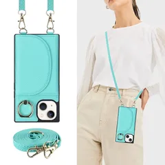 Cavor iPhone14 Plus手帳型ケースiPhone14 Plusショルダー スマホケースiPhone 14 Plusスマホ 携帯 用 ケース 背面ポケット付き肩掛け 斜めがけ ショルダー クロスボディ肩掛け首かけ 斜めがけ クロスボディアイフォ 0