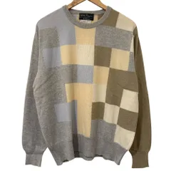 美品 Salvatore Ferragamo サルヴァトーレフェラガモ チェック柄 カシミヤ100％ 長袖 クルーネック ニット セーター L マルチカラー メンズ 古着 中古 USED