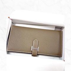 HERMES ベアン スフレBearn 長財布 Etoupe シェーブル S金具