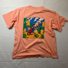 ロゴ プリントTシャツ 90s ヴィンテージ 両面プリント サーモンピンク